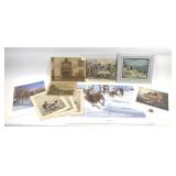 Lot, assorted wildlife prints and Puck Uncle Sam