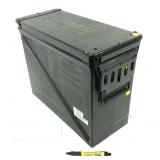 Metal ammo can, approx 18" L x 14" H
