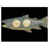 Sunbeam fishing baramoter and thermometer, approx.