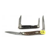 Lot, Edge and Robeson 2-blade folding knives