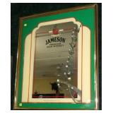 Framed Jamison Whiskey mirror, 28" x 25"