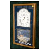Ingraham Diamond Archery wall clock, 24" H x 14" W