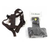 Lot, L.L. Bean brown leather quiver and strap
