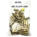 Bag of .480 Ruger new brass marked 50 pcs.