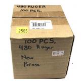 Box of .480 Ruger brass, 100 pcs.