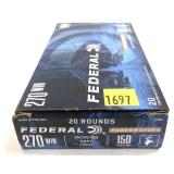 Box of .270 WIN 150-grain JSP Federal cartridges,