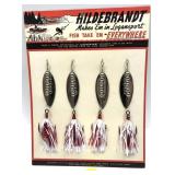 Vintage Hildebrandt display with 4 lures