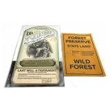 Lot, DEC Forest Preserve tin sign and "Dr.