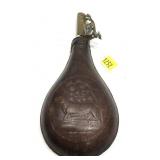 Decorated powder flask, as is