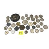 Lot, assorted foreign currency and token