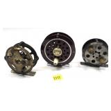 Lot, 3 vintage fly reels: South Bend, The Favorite