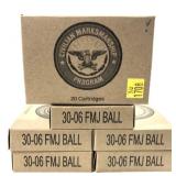 x6-Boxes of .30-06 FMJ Ball CMP cartridges,