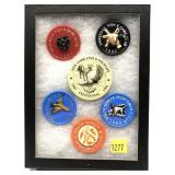 Lot, 6 assorted tokens/pin from various