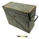 Metal ammo can, approx 18" L x 14" H