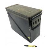 Metal ammo can, approx 18" L x 14" H