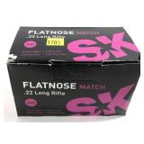 Brick of 500 .22 LR SK flatnose Match cartridges,