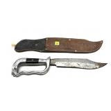 Large decorative knife with leather sheath