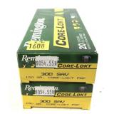 x2- Boxes of .300 Savage 150-grain Remington