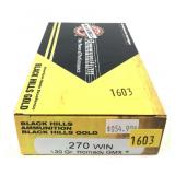 Box of .270 WIN 130-grain Hornady GMX Black Hills