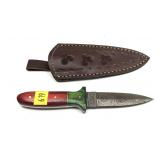 Custom Damascus double edge steel knife with