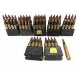 Lot, 57 rounds of .30 Cal. M1 Ball cartridges with