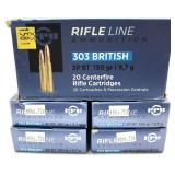 x5- Boxes of .303 British 150-grain SP BT PPU