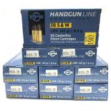 x9- Boxes of .38 S&W 145-grain LRN PPU cartridges,