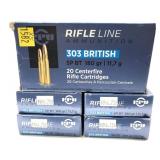 x5- Boxes of .303 British 180-grain SP BT PPU