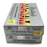 x2- Boxes of .270 Weatherby Mag. 130-grain PT-EX