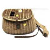 Vintage fishing creel with strap