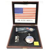 God Bless American folding knife and pocket