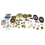 Lot, assorted patches and pins includes