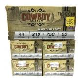 x5- Boxes of .44 SPL 210-grain LFN Fiocchi Cowboy