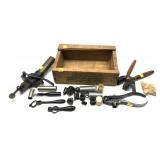 Lot, vintage reloading tools includes powder