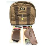 Lot, 6.5" adjustable Buffalo leather side holster,