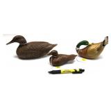 Lot, 3 decorative duck decoys