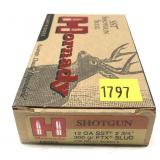 Box of 12 Ga. 2.75" 300-grain FTX Hornady slugs,