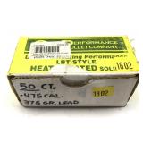 Box of .475 Cal. 375-grain lean FN bullets,