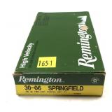 Box of .30-06 SPRG 180-grain Remington pointed