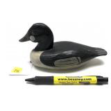 Miniature wooden carved decoy signed W.M.