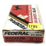 Box of 12 Ga. 2.75" Federal slugs, 5 rounds