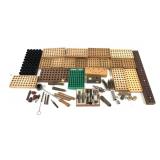 Lot, reloading tools and wooden cartridge