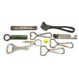 Lot, vintage bottle openers includes Coca-Cola,
