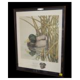 Framed "Lone Drake" by Sherrie Russell signed