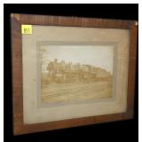 Vintage photo railroad steam engine and tender