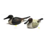 Lot, 2 resin pintail decoys, 1- has tail damage