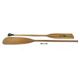 Lot, 2 oars, 1-marked Indian Head Brand 59" L and