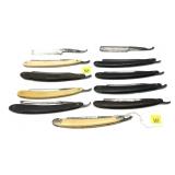 Lot, 11 assorted vintage straight razors and parts