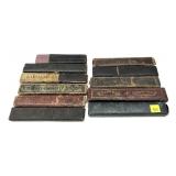 Lot, 11 assorted vintage straight razor boxes,