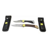 Lot, 2 folding knives with sheaths includes